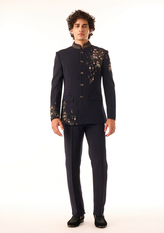 Twamev Men Midnight Blue Jodhpuri