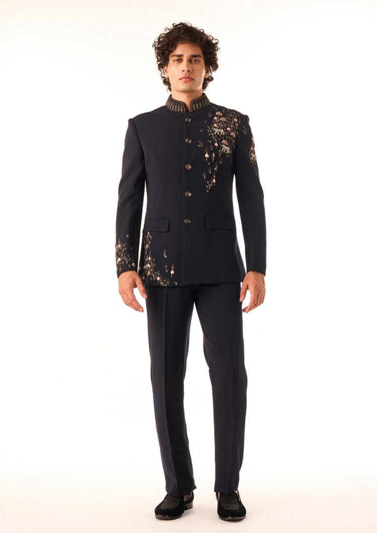 Twamev Men Midnight Blue Jodhpuri
