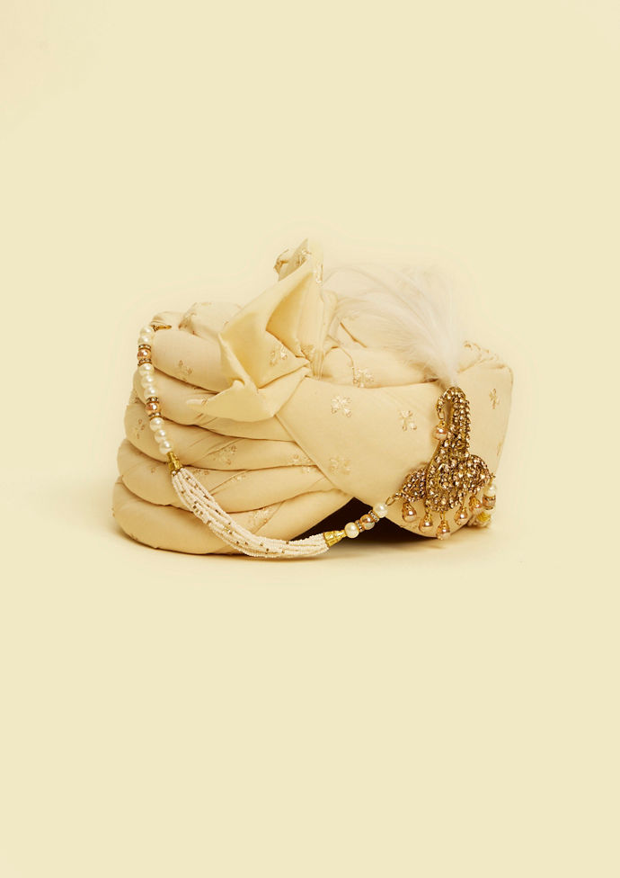 Twamev Men Creamy Elegance Rayon Safa