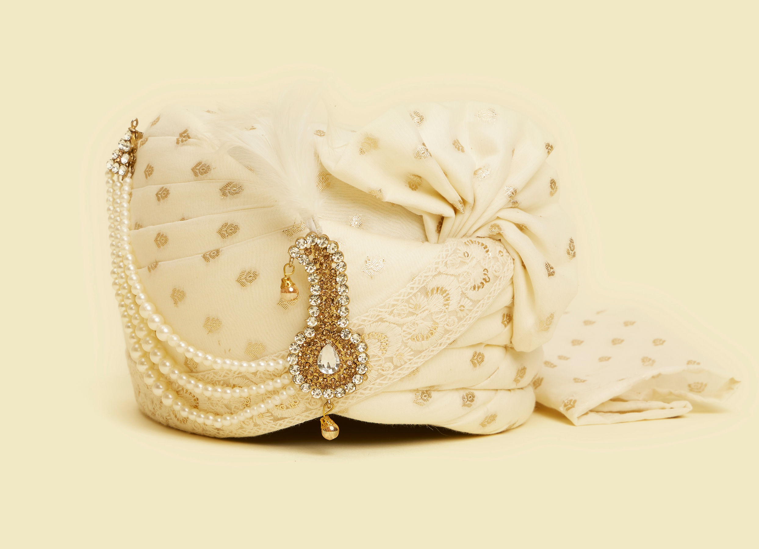 Twamev Men Cream Chanderi Safa