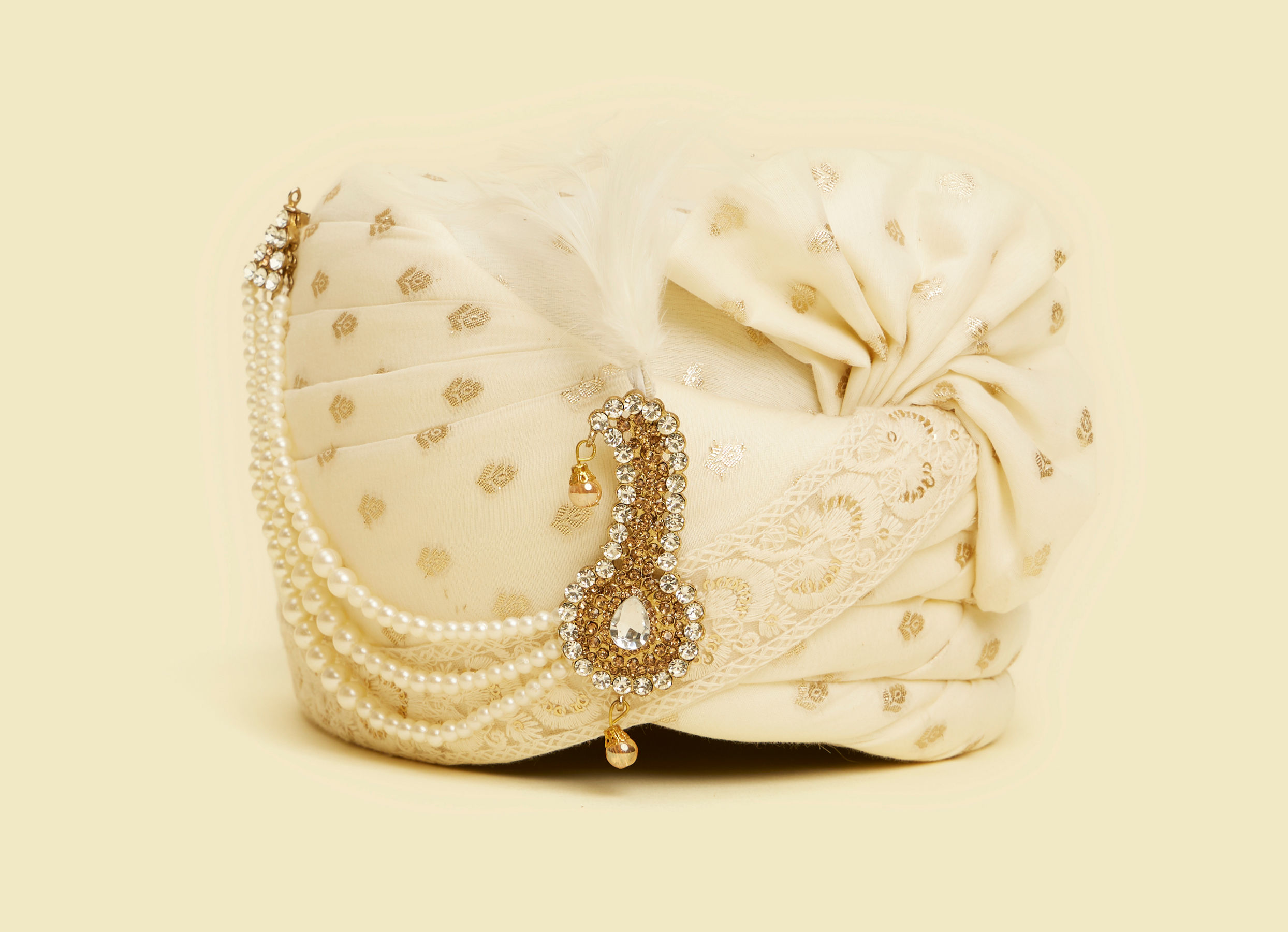 Twamev Men Cream Chanderi Safa