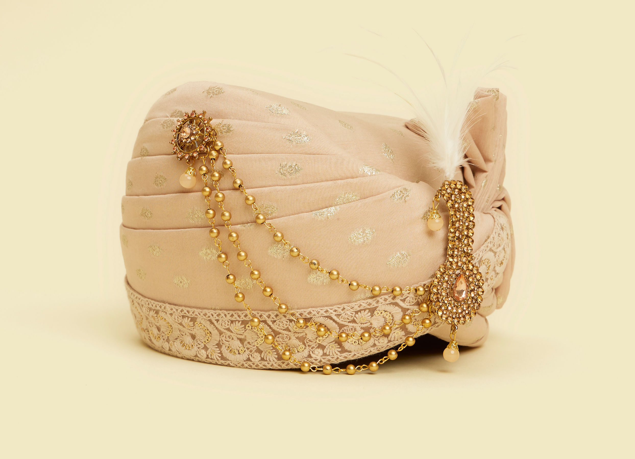Twamev Men Dusty Pink Chanderi Safa