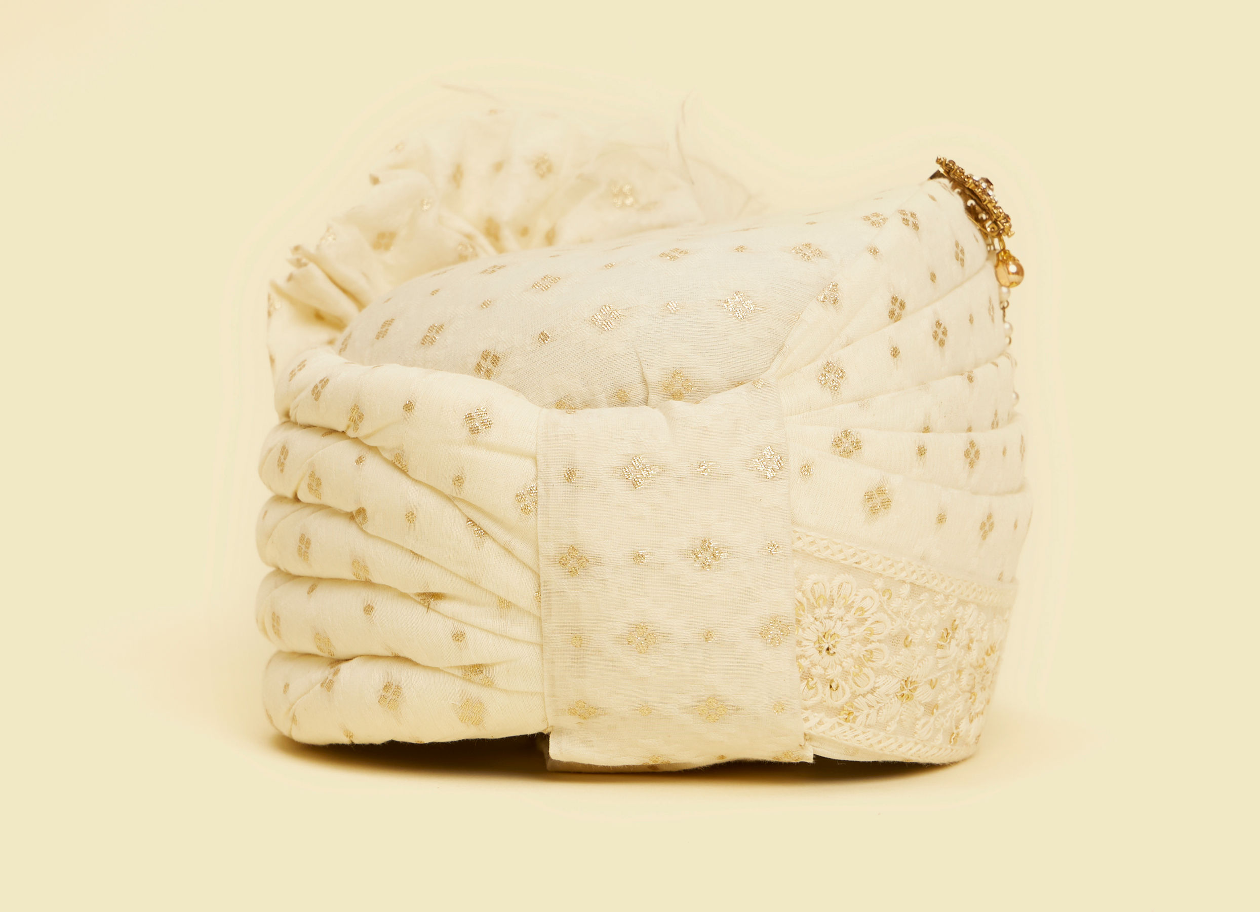 Twamev Men Cream Chanderi Safa