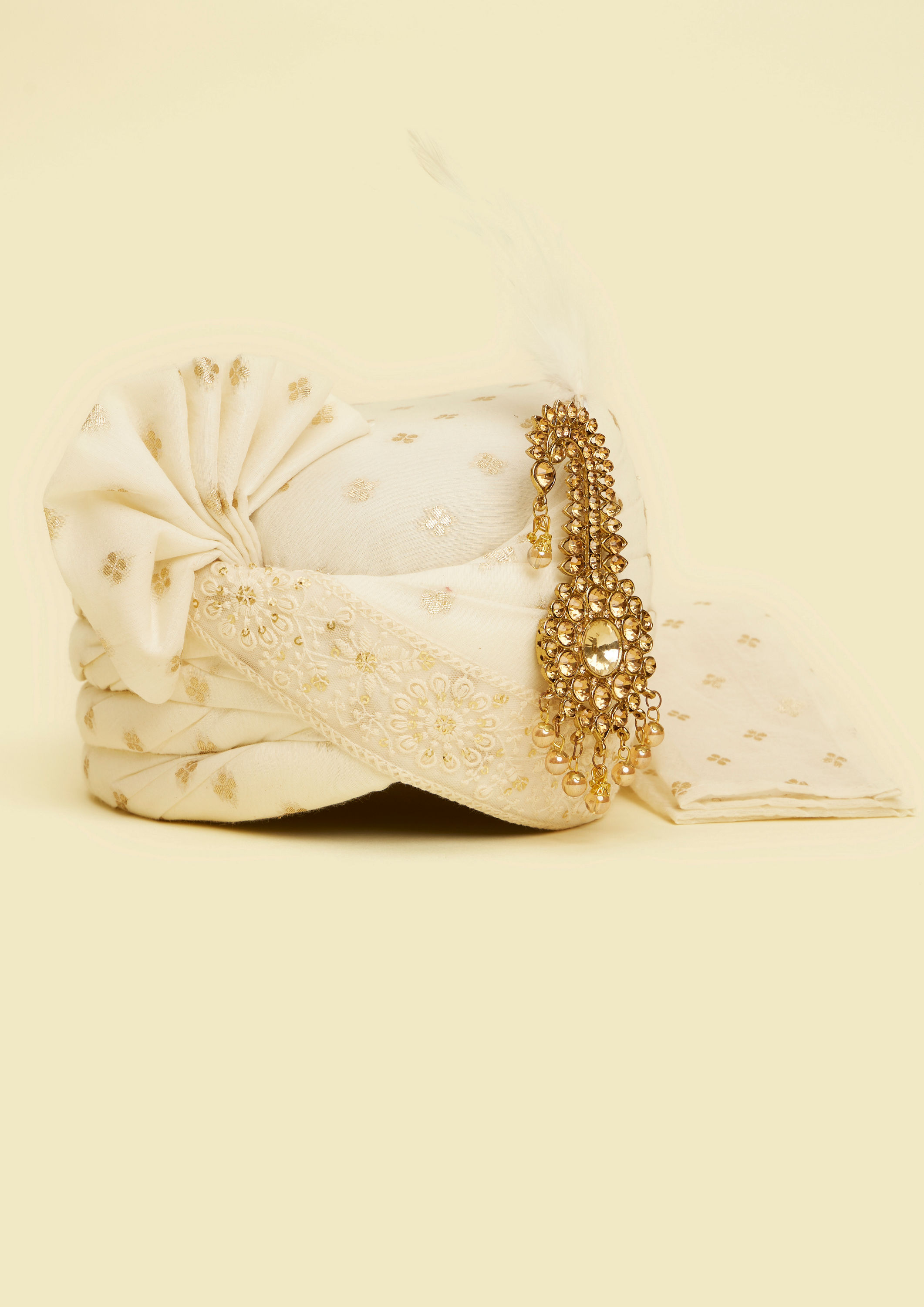 Twamev Men Cream Chanderi Safa