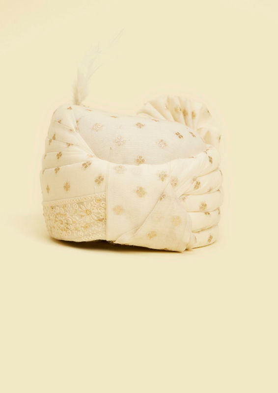 Twamev Men Cream Chanderi Safa