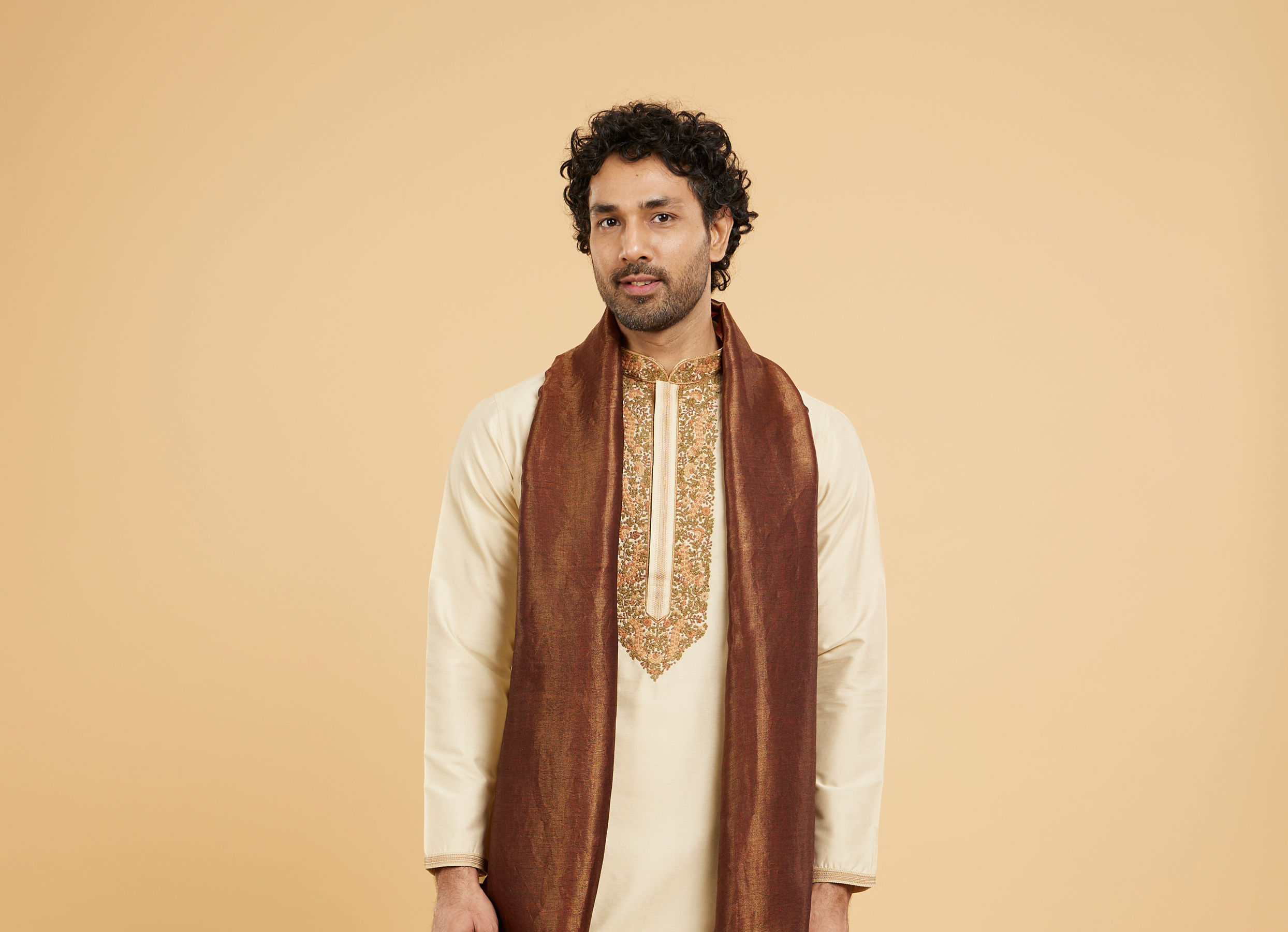Twamev Men Maroon Wool Shawl
