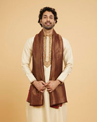 Twamev Men Maroon Wool Shawl