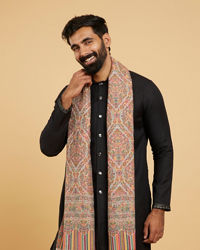 Twamev Men Beige Woolen Elegance Shawl