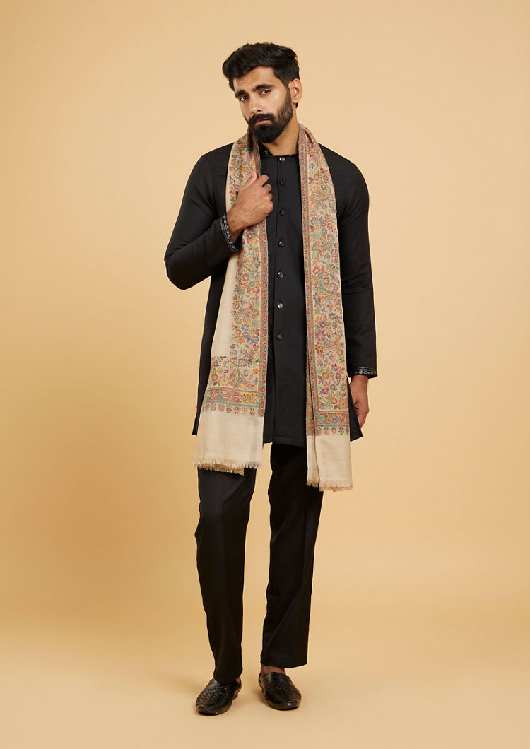 Twamev Men Elegant Beige Shawl