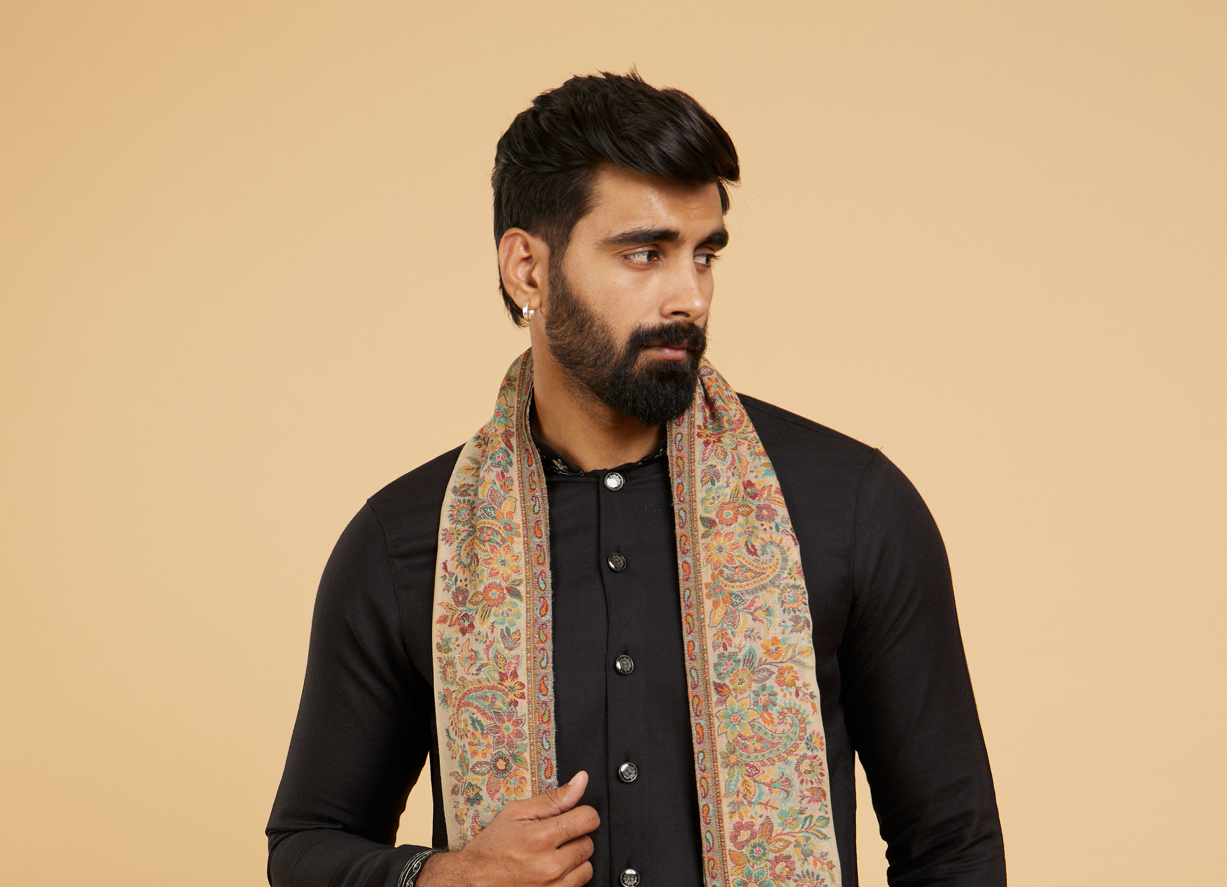 Twamev Men Elegant Beige Shawl