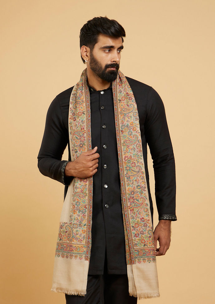 Twamev Men Elegant Beige Shawl