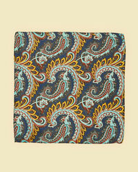 Twamev Men Dark Blue Satin Elegance Pocket Square