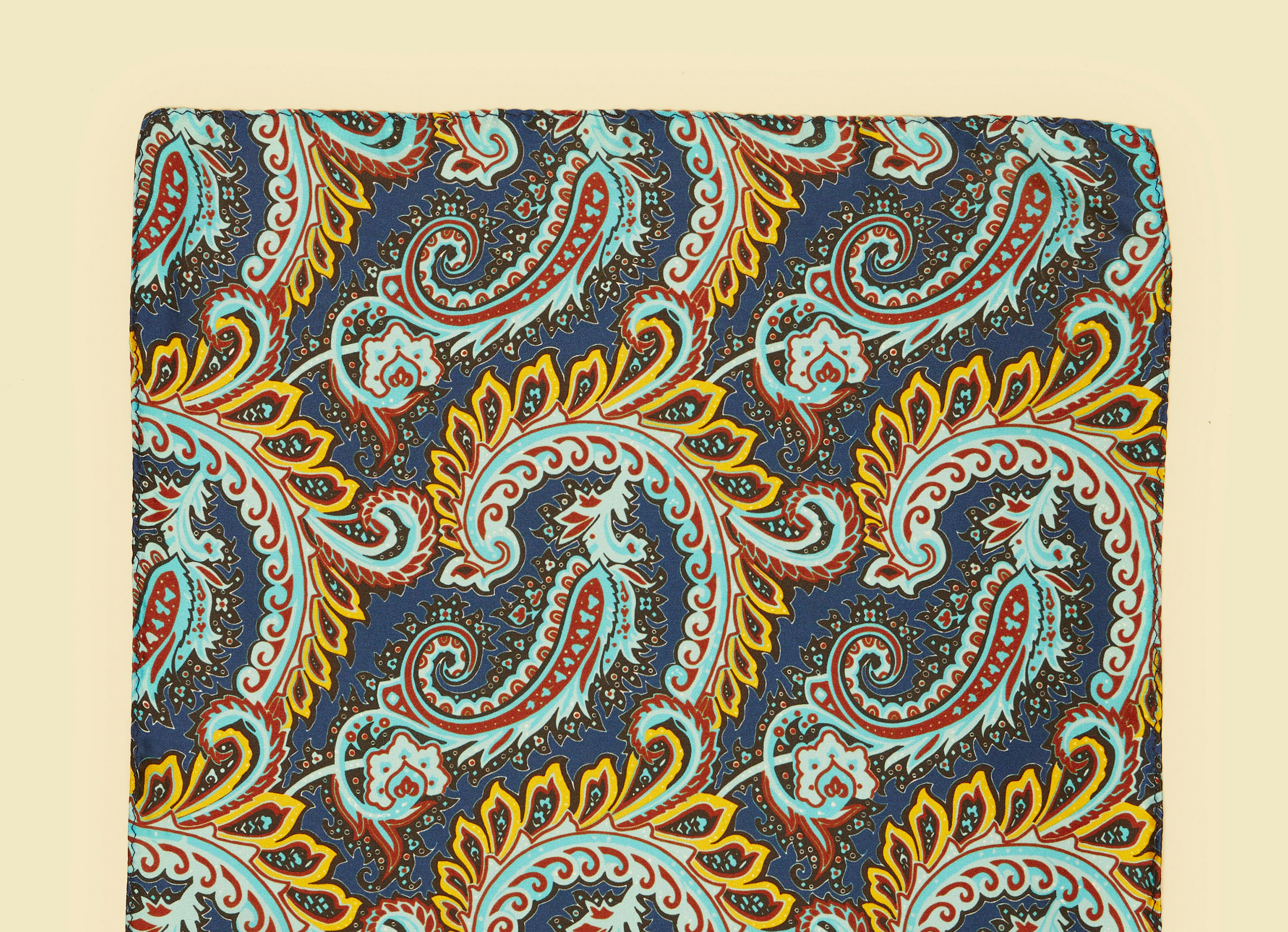 Twamev Men Dark Blue Satin Elegance Pocket Square