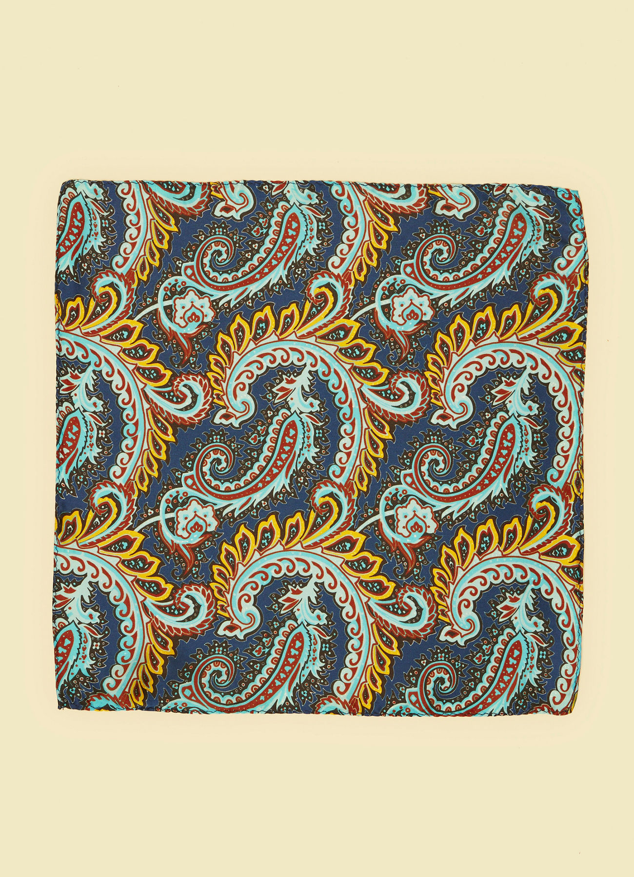 Twamev Men Dark Blue Satin Elegance Pocket Square