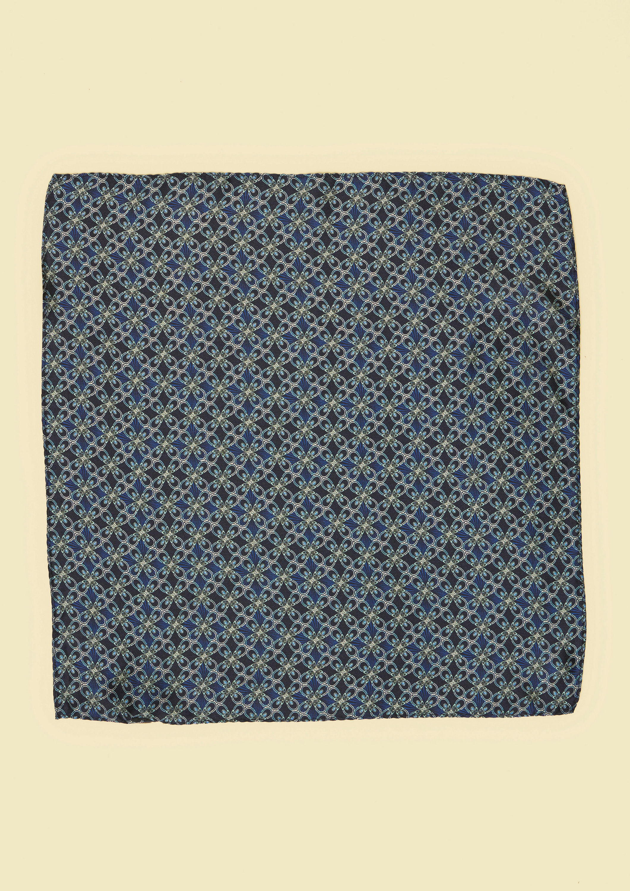 Twamev Men Dark Blue Elegance Satin Pocket Square