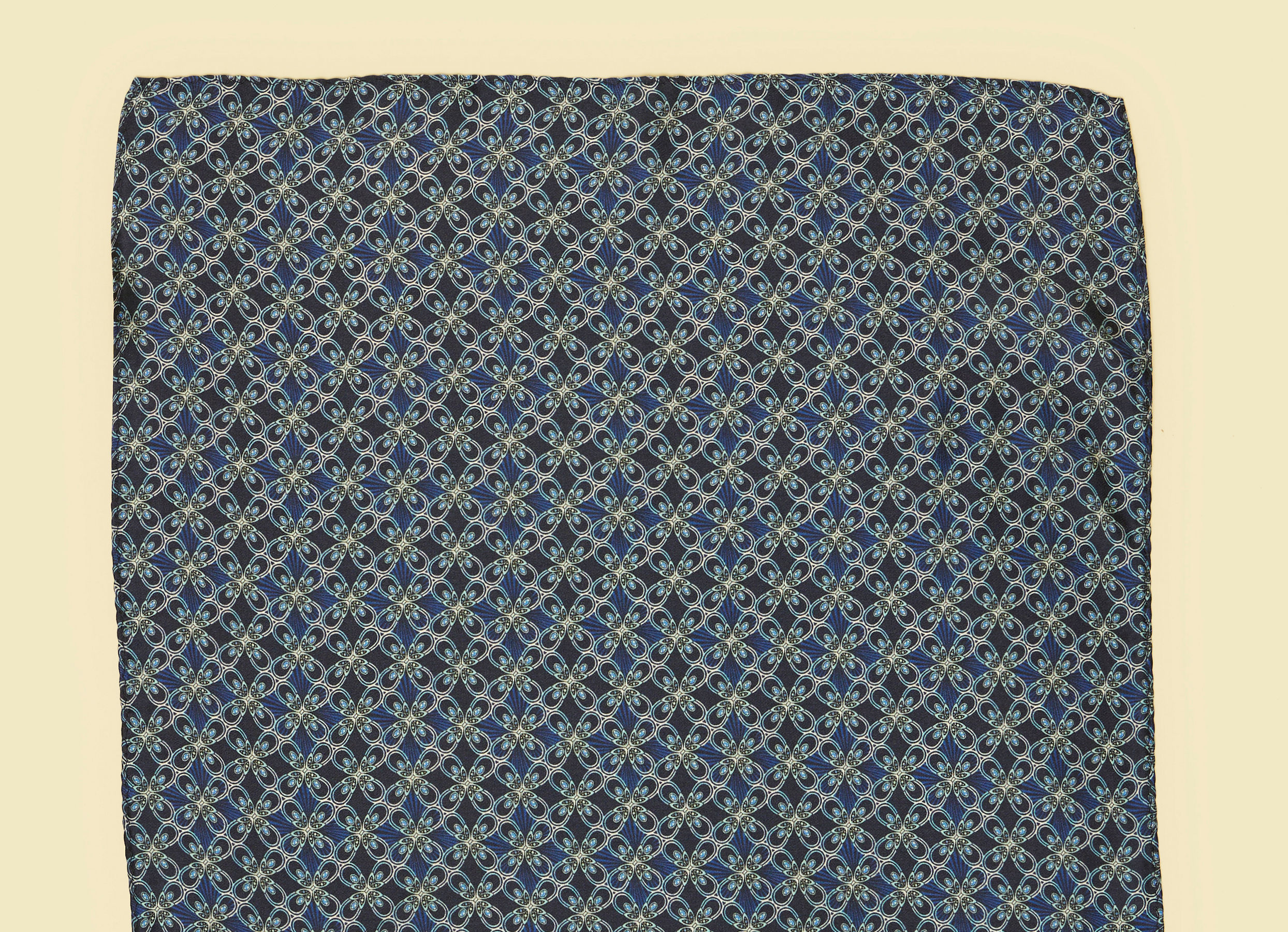 Twamev Men Dark Blue Elegance Satin Pocket Square