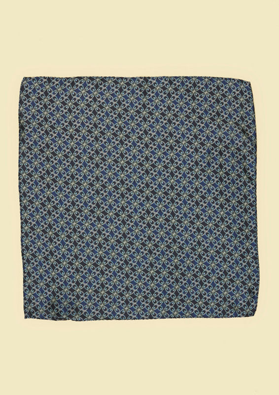 Twamev Men Dark Blue Elegance Satin Pocket Square