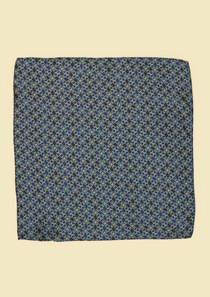 Twamev Men Dark Blue Elegance Satin Pocket Square