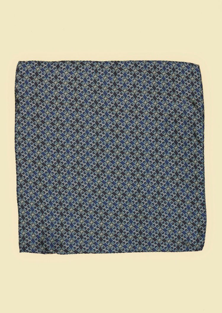 Twamev Men Dark Blue Elegance Satin Pocket Square