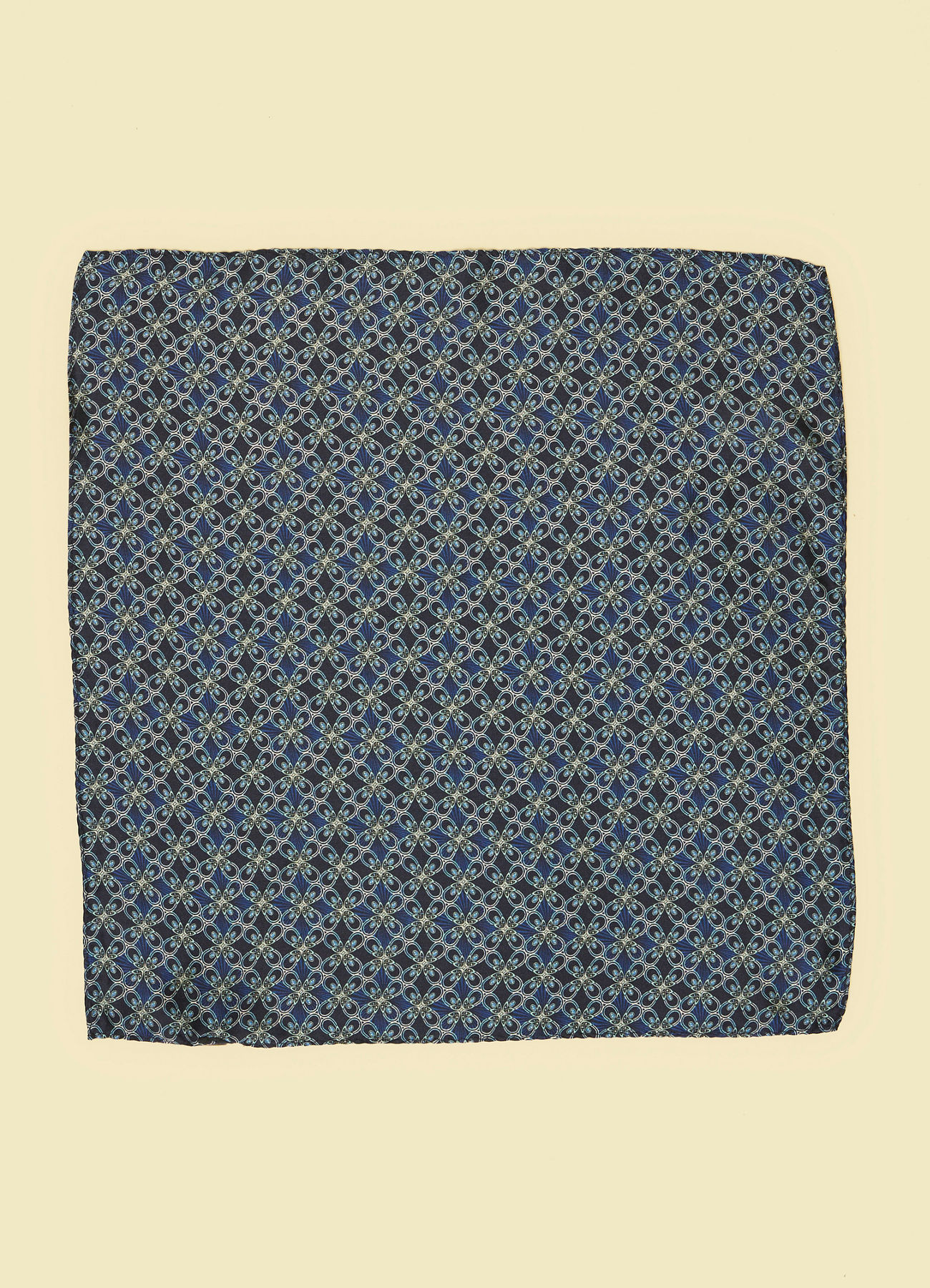 Twamev Men Dark Blue Elegance Satin Pocket Square