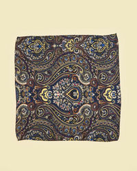Twamev Men Glistening Dark Blue Satin Pocket Square