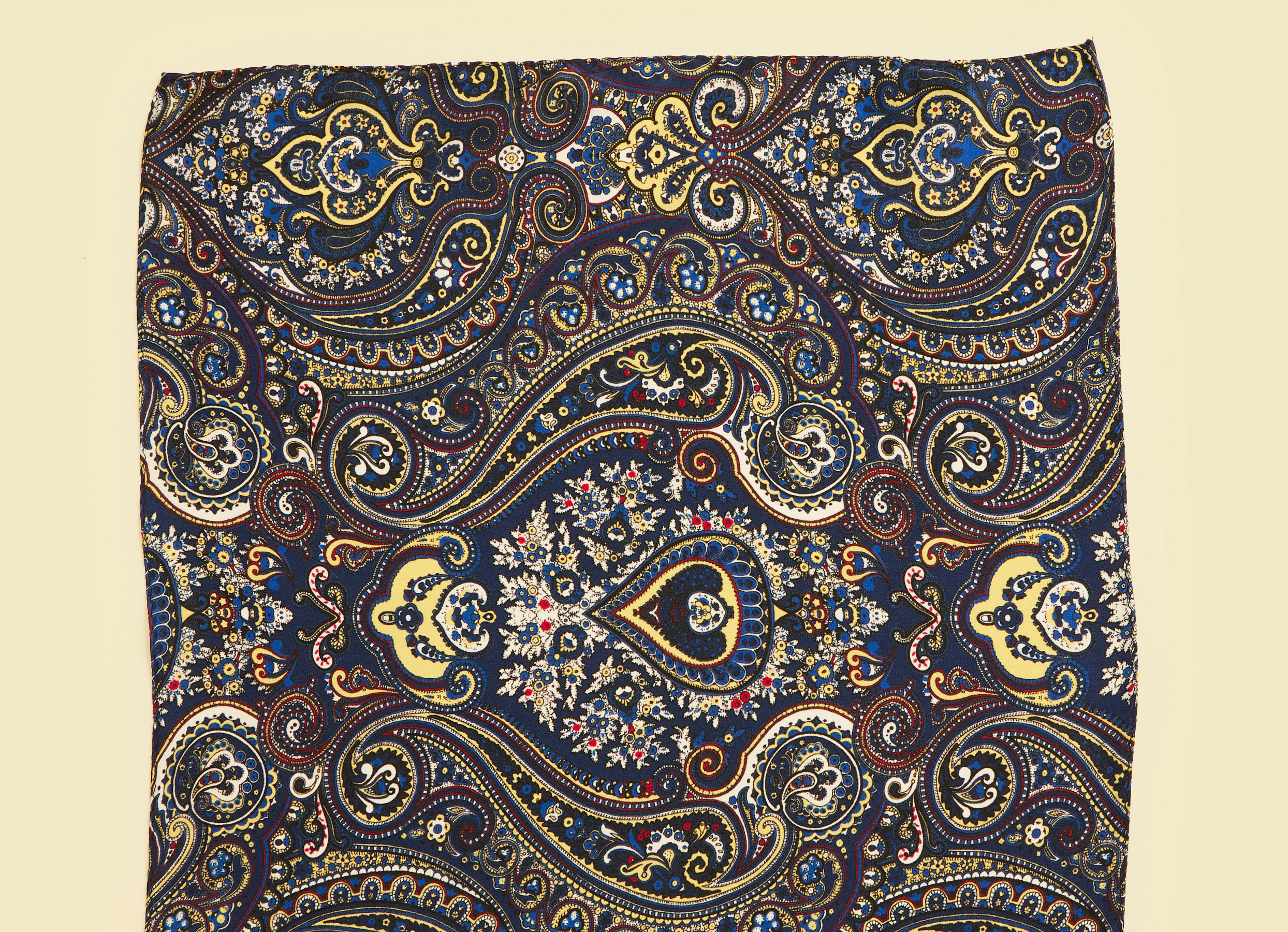 Twamev Men Glistening Dark Blue Satin Pocket Square