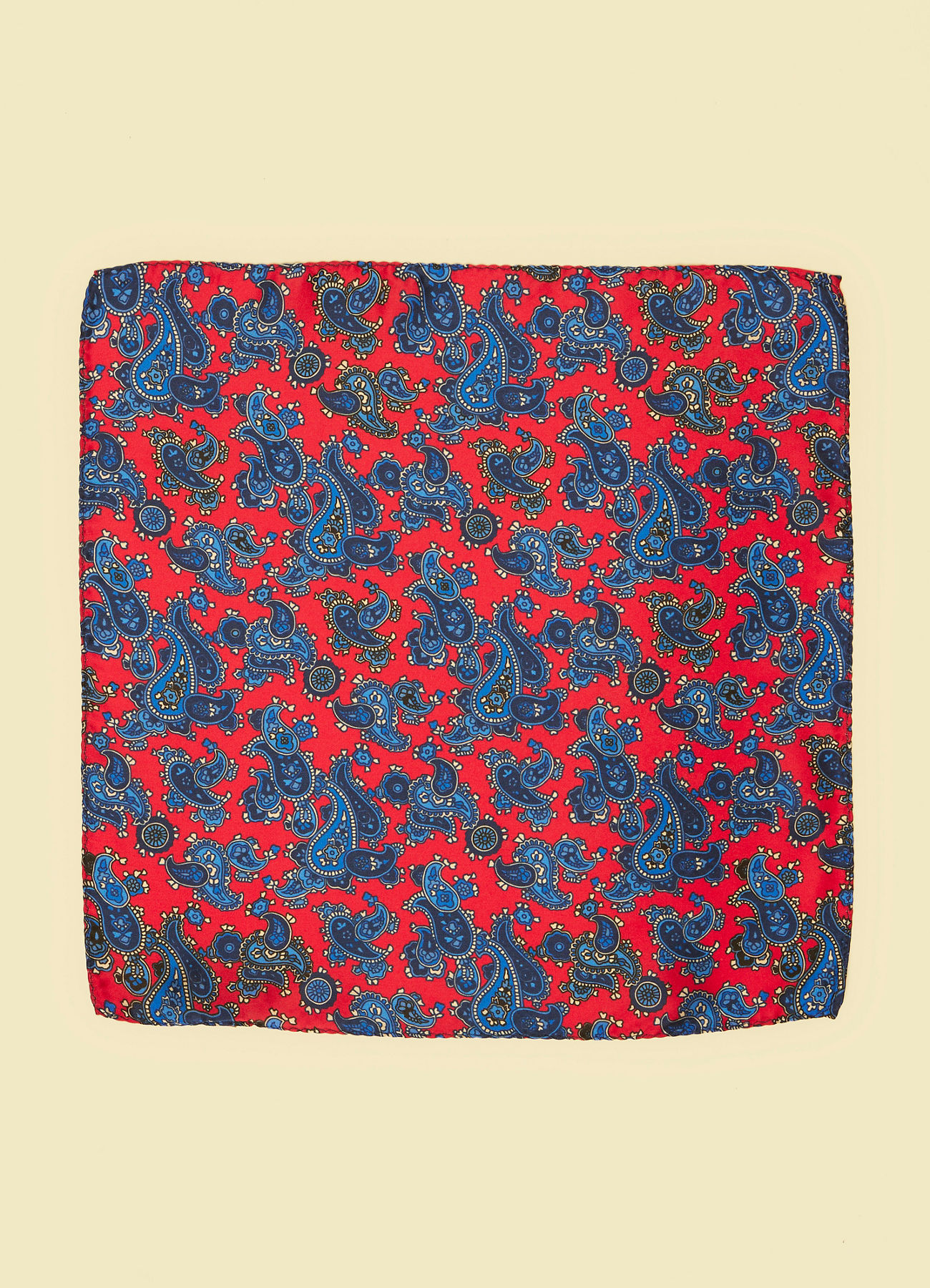 Twamev Men Regal Red Satin Pocket Square