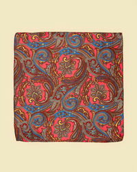 Twamev Men Radiant Red Satin Pocket Square