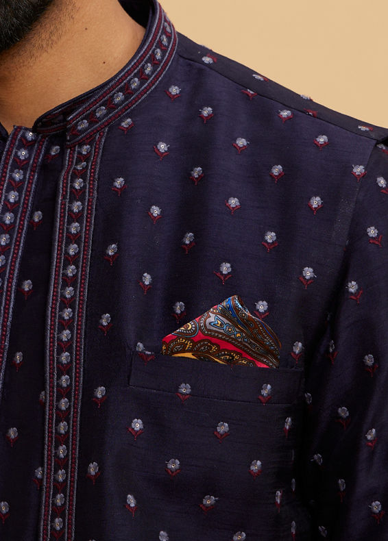 Twamev Men Radiant Red Satin Pocket Square