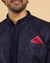 Twamev Men Red Satin Pocket Square