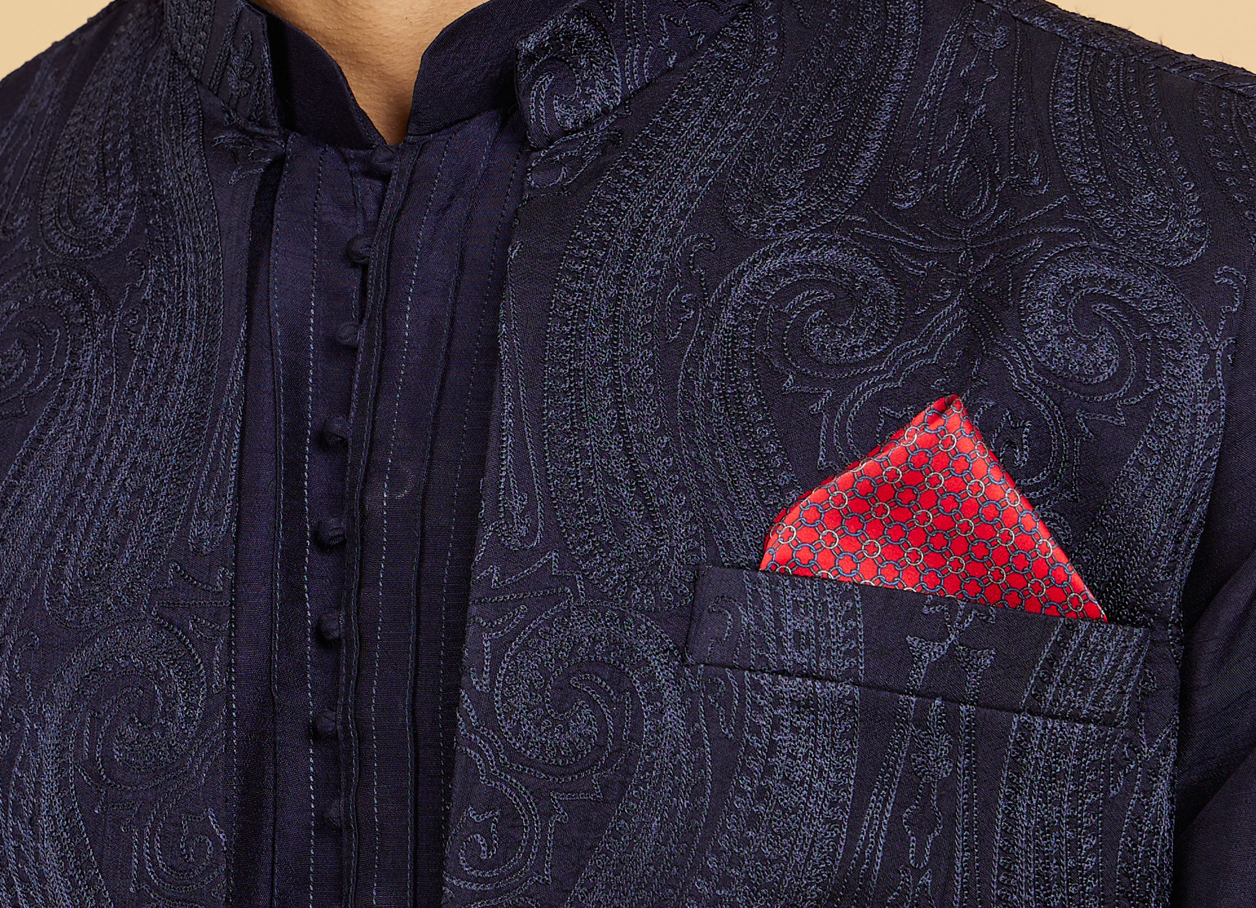 Twamev Men Red Satin Pocket Square