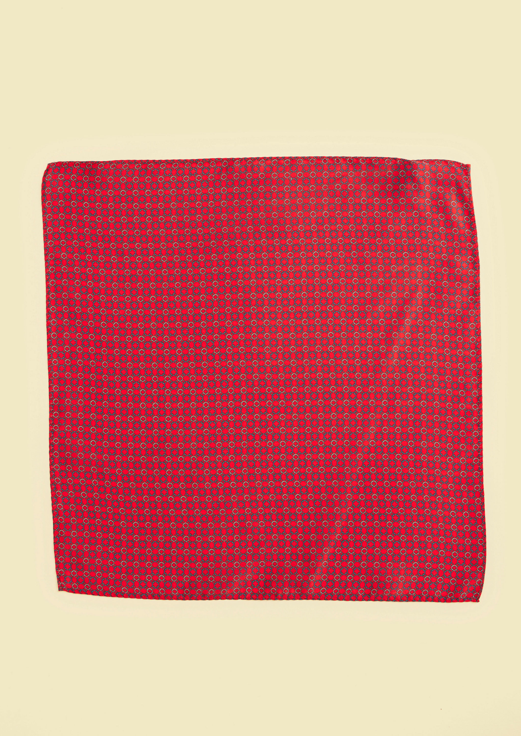 Twamev Men Red Satin Pocket Square