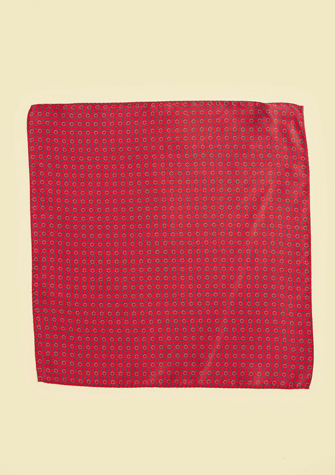 Twamev Men Red Satin Pocket Square