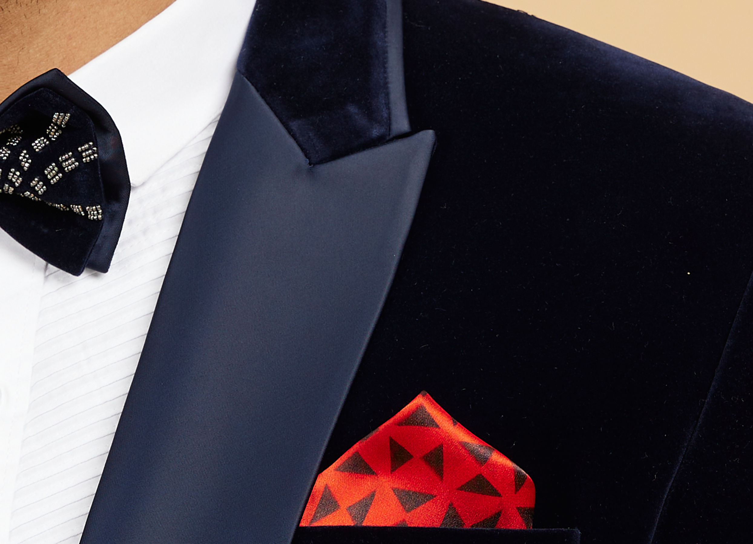Twamev Men Red Satin Pocket Square