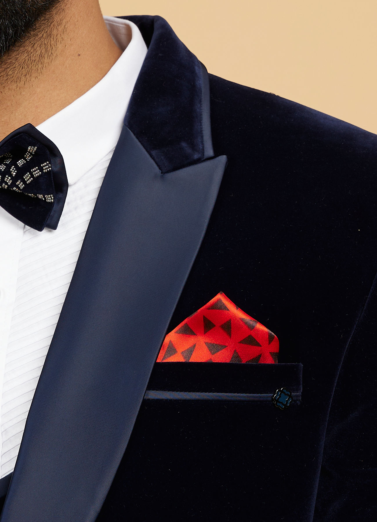 Twamev Men Red Satin Pocket Square