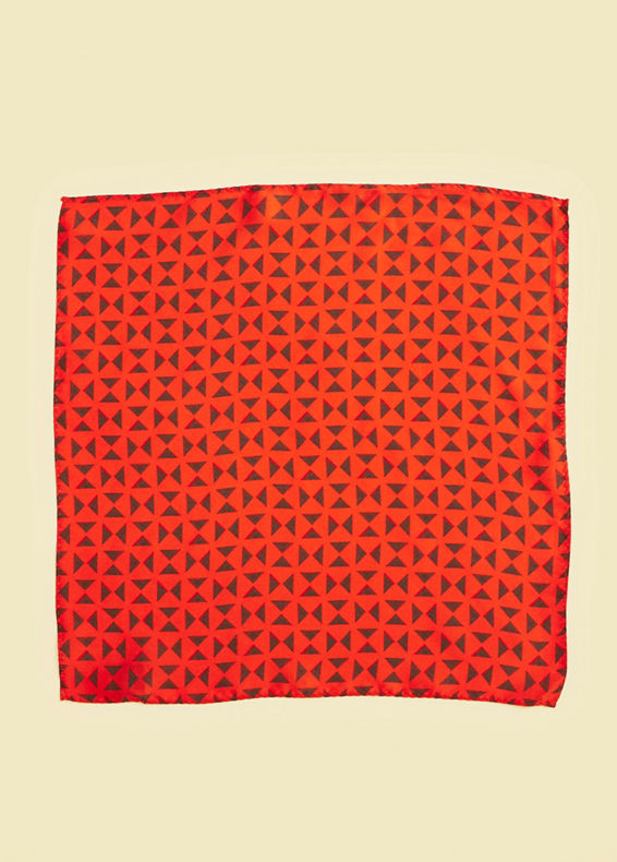 Twamev Men Red Satin Pocket Square