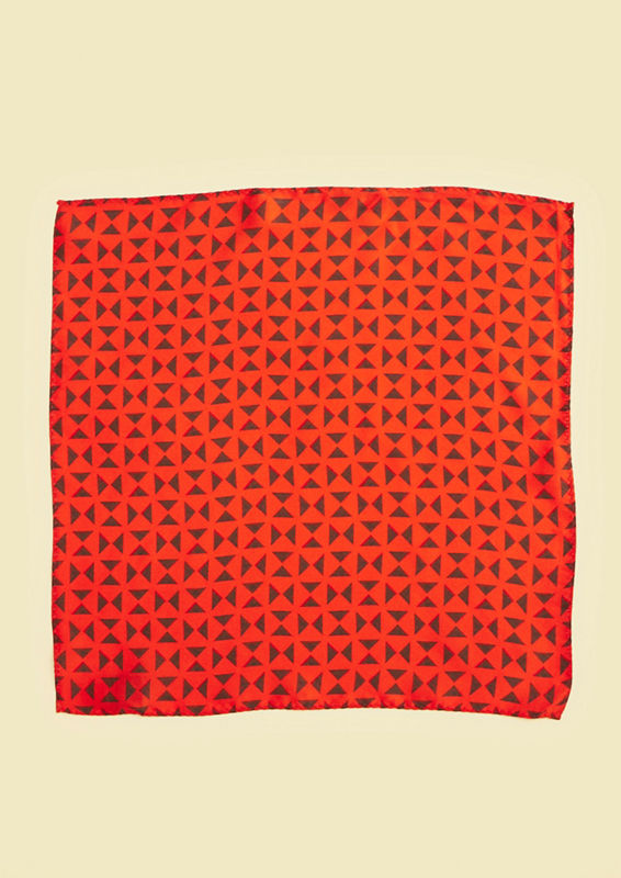 Twamev Men Red Satin Pocket Square