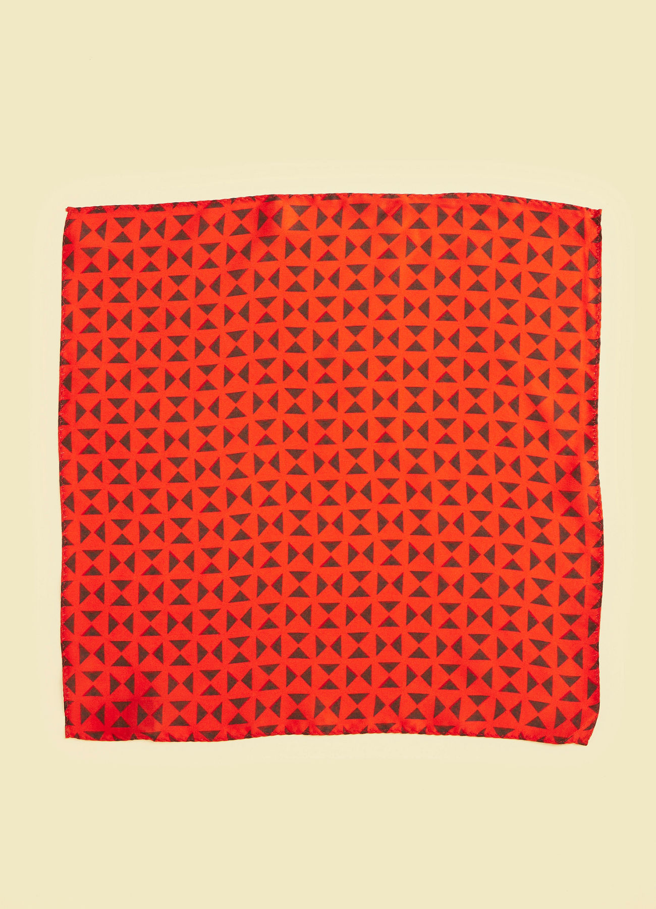 Twamev Men Red Satin Pocket Square