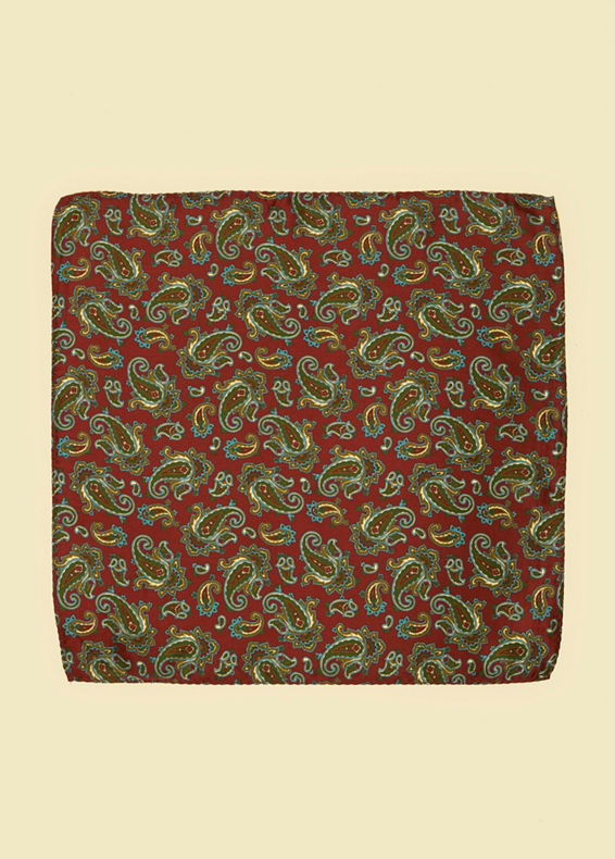 Twamev Men Elegant Brown Satin Pocket Square