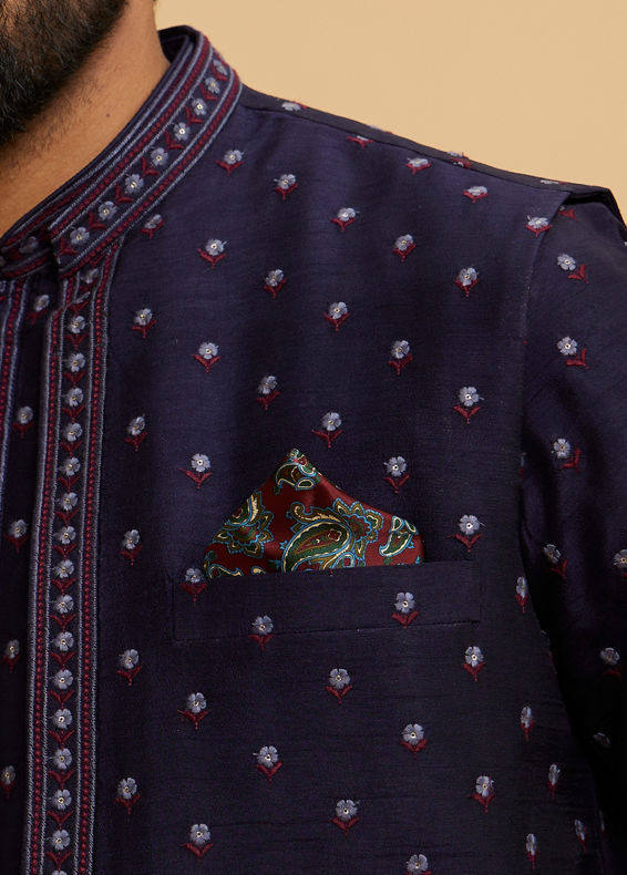 Twamev Men Elegant Brown Satin Pocket Square