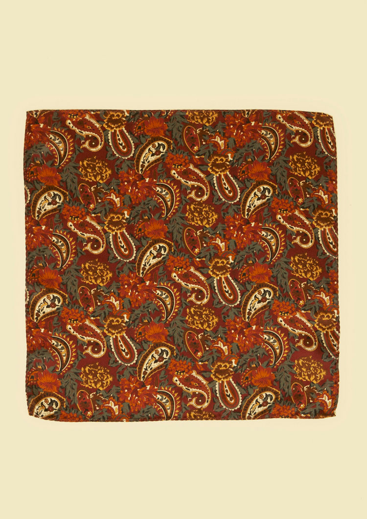 Twamev Men Royal Satin Brown Pocket Square