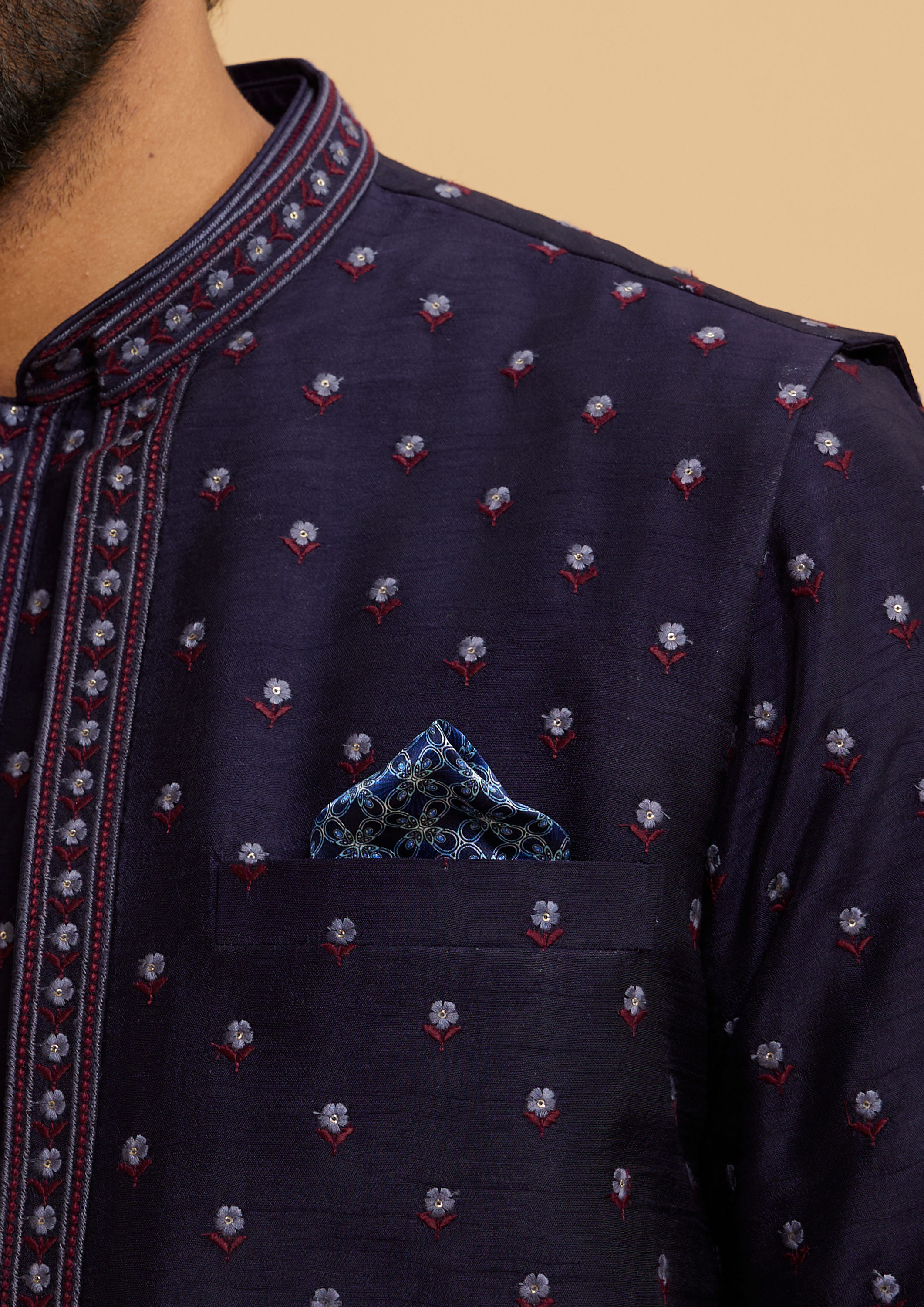 Twamev Men Daffodil Sunshine Pocket Square