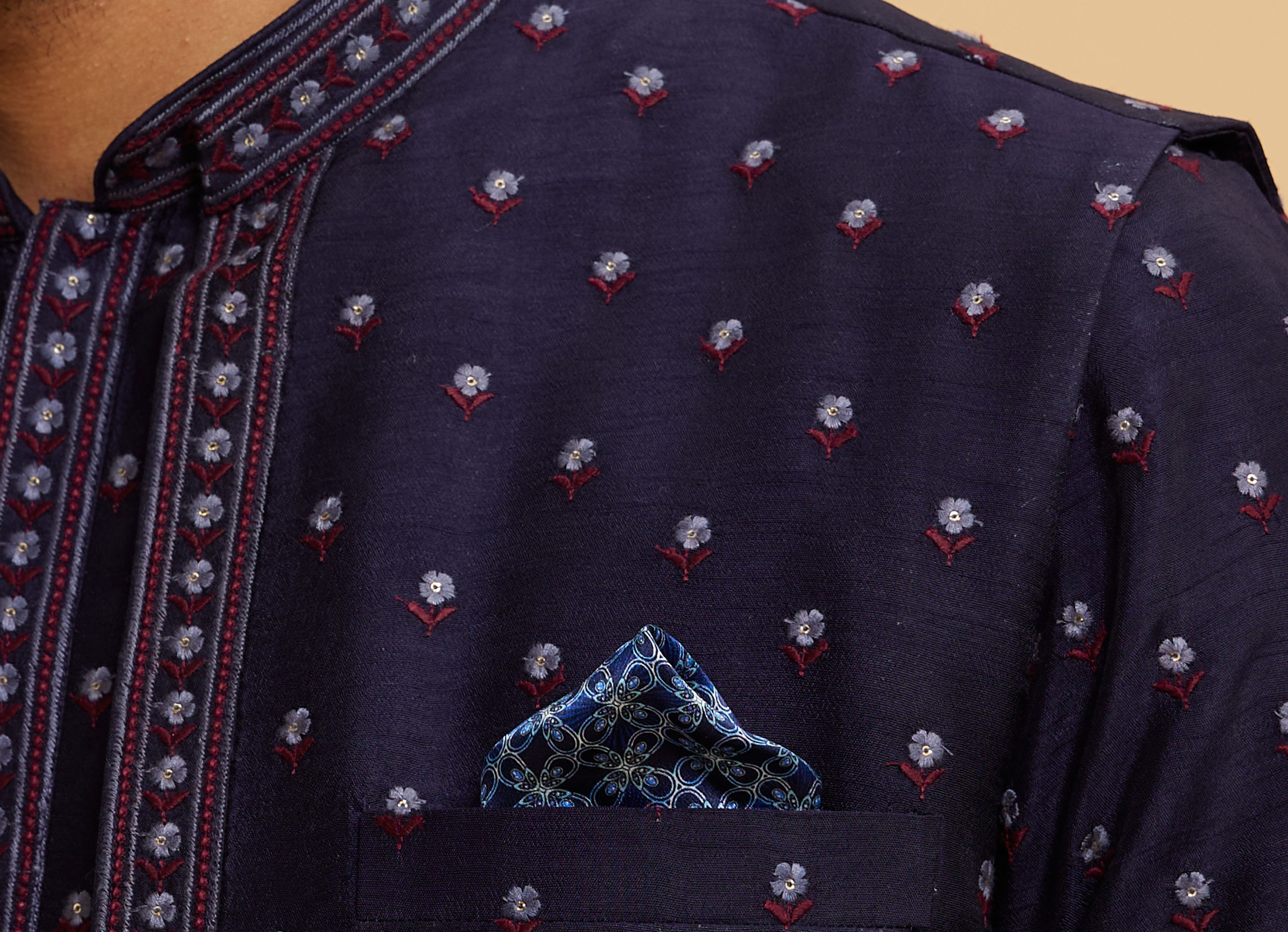 Twamev Men Daffodil Sunshine Pocket Square