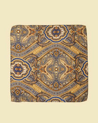 Twamev Men Yellow Satin Elegance Pocket Square