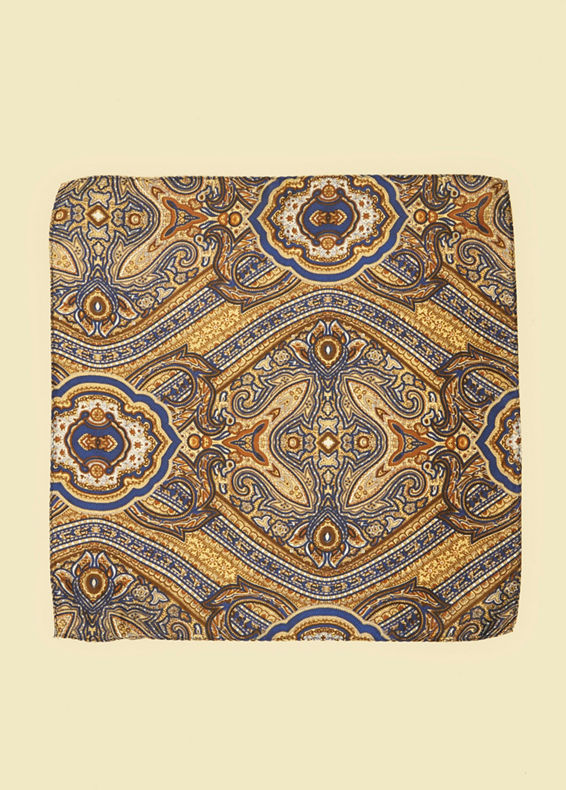 Twamev Men Yellow Satin Elegance Pocket Square