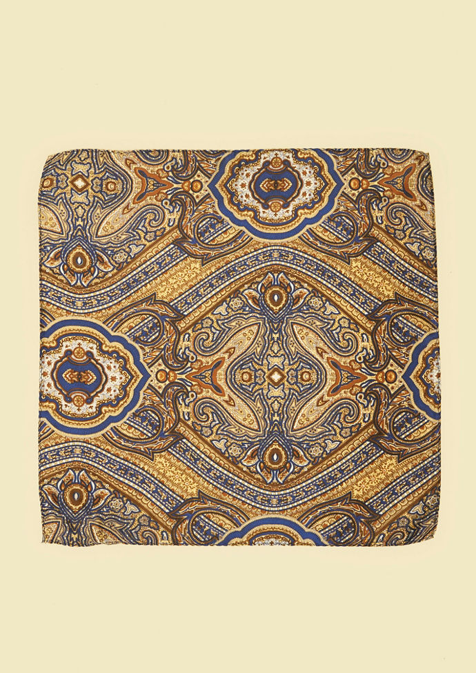 Twamev Men Yellow Satin Elegance Pocket Square