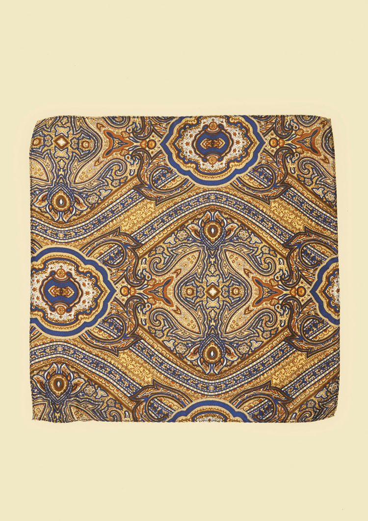 Twamev Men Yellow Satin Elegance Pocket Square
