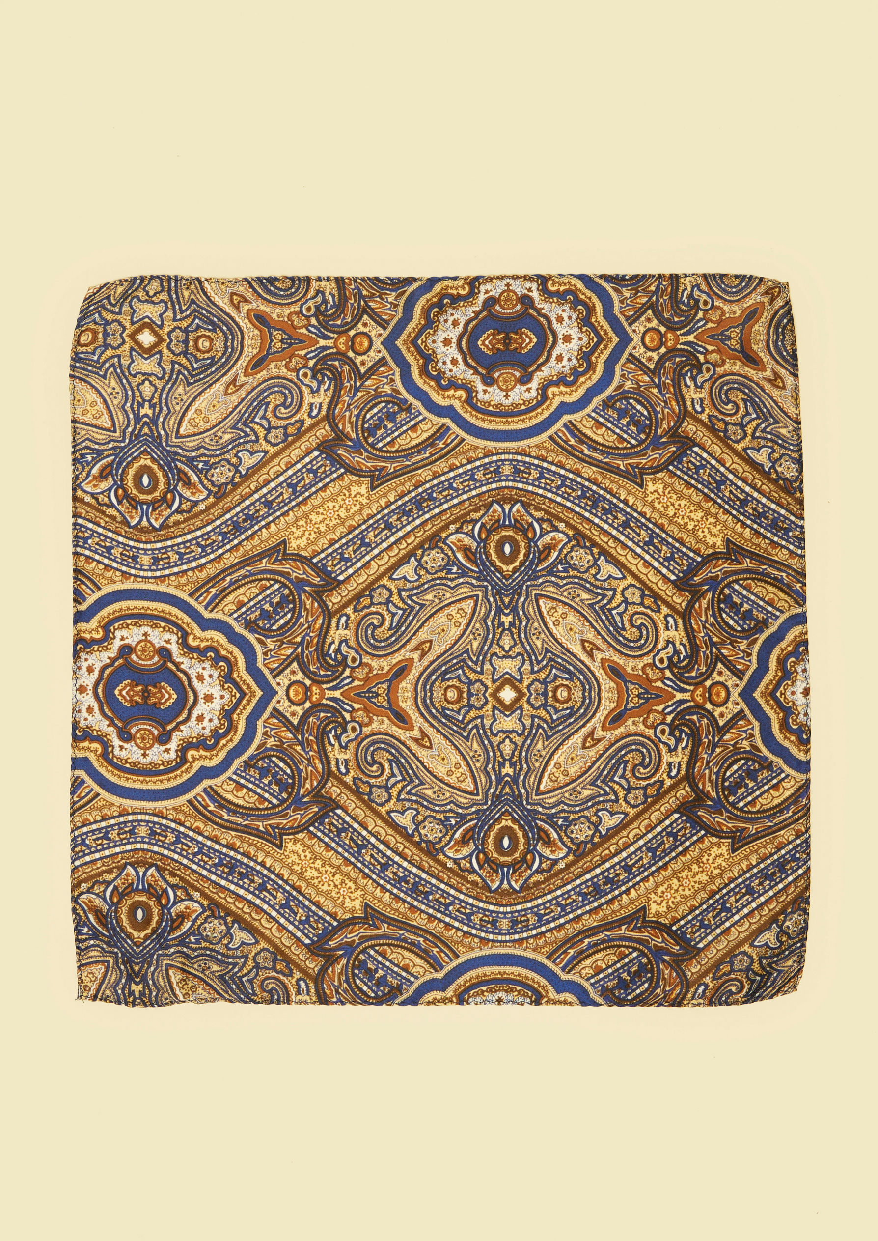 Twamev Men Yellow Satin Elegance Pocket Square