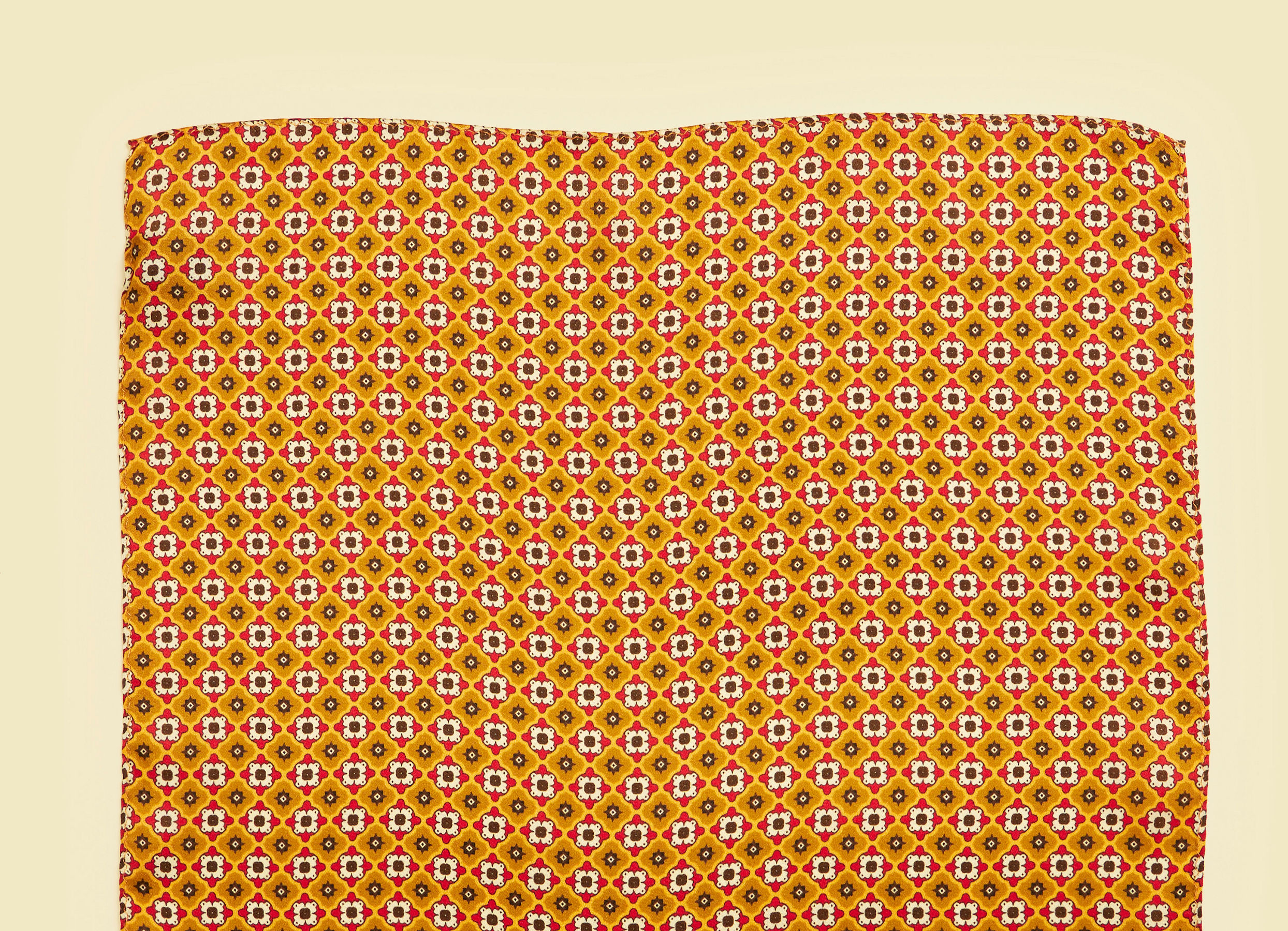Twamev Men Yellow Satin Pocket Square