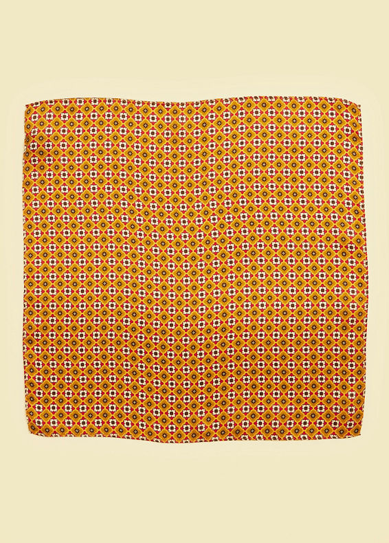 Twamev Men Yellow Satin Pocket Square